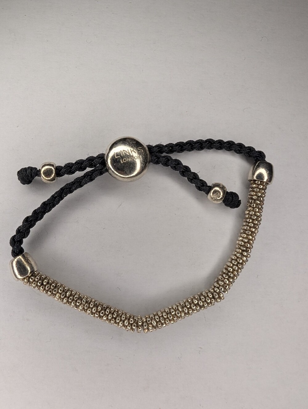 Links Of London Sterling Silver Double Effervescence Black Bracelet